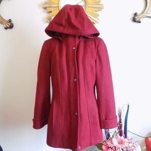 Calvin Klein Wool Blend Hoodie Coat